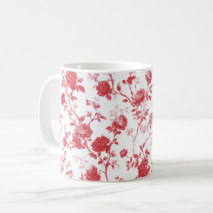 Taza De Café Rosas Rojas Floral