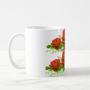Taza De Café Rosas Rojas Hermosas Bouquet Fotografía   Romántic