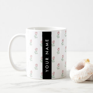 Taza De Café Rosas Rojas, Patrón De Rosas, Tu Nombre
