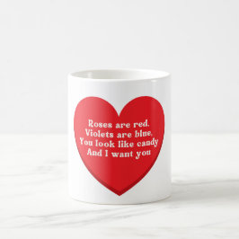 Taza De Café Rosas rojos, violetas azules...