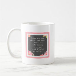 Taza De Café Rosas rojos, violetas azules, poemas graciosos