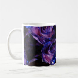 Taza De Café Rosas románticos Purpurinas púrpura café chocolate