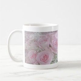 Taza De Café Rosas rosa blandas y aliento del bebé