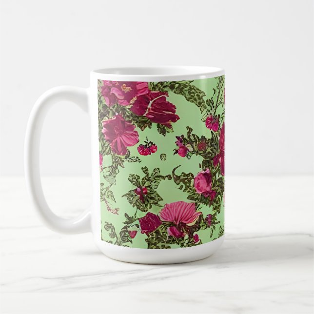 Taza De Café Rosas rosadas de Victoria (Izquierda)