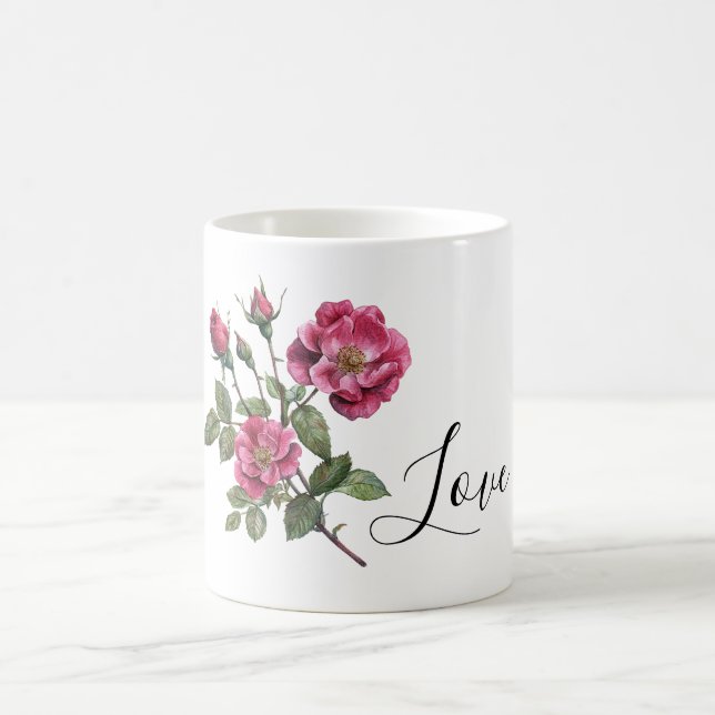 Taza De Café Rosas Rosadas Lindas (Centro)