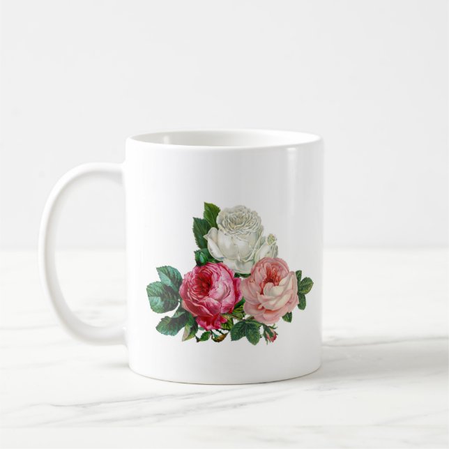 Taza de café Rosas Rosadas Personalizadas Madre de (Izquierda)