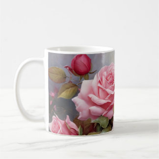 Taza De Café Rosas rosadas vintage