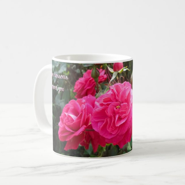 Taza De Café Rosas rosados calientes - Día personalizado de la  (Anverso izquierdo)