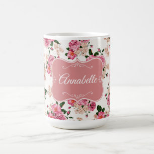 Taza De Café Rosas rosados victorianos {ersonalize