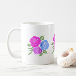 Taza De Café Rosas rosas y azules Mug