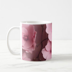 Taza De Café Rosas Rubor rosados Patrón estético floral