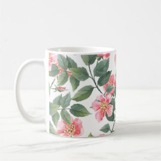 Taza De Café Rosas silvestres acuarela Floral Seamless