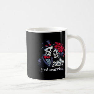 Taza De Café Rosas Skeleton Bride Y Groom Skeleton Halloween