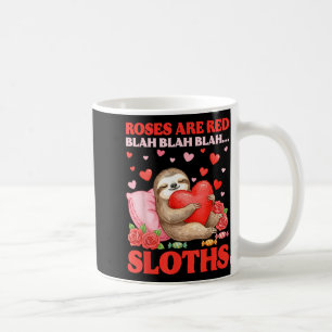 Taza De Café Rosas Son Rojas Perezosos De San Valentín Animalit