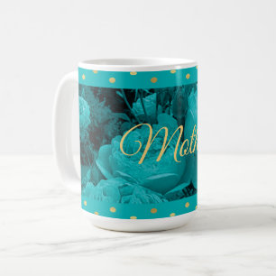 Taza De Café Rosas turquesa Mug del Día de la Madre