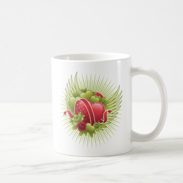 Taza De Café Rosas y alas del corazón (Derecha)