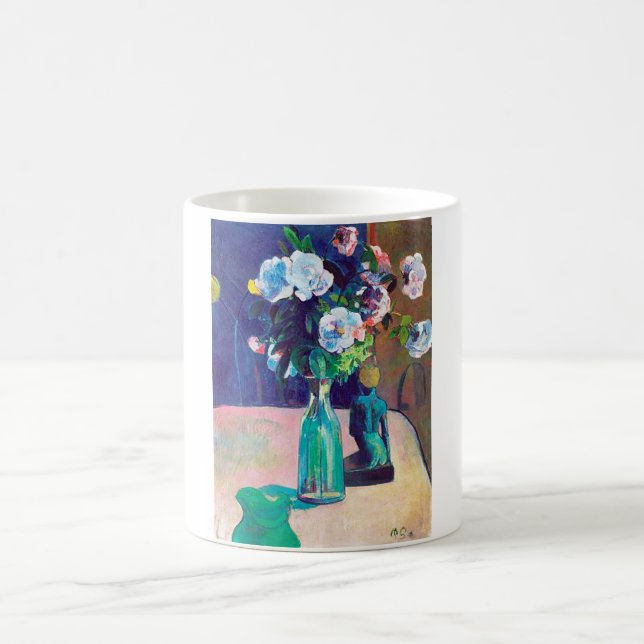 Taza De Café Rosas y estatuilla, Gauguin (Centro)