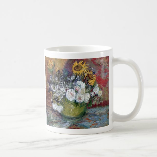 Taza De Café Rosas y girasoles de Van Gogh (Derecha)