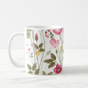 Taza De Café Rosas y mariposas: sin foco floral