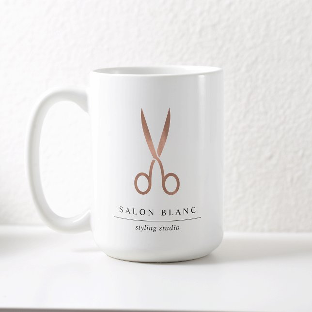 Taza De Café Rose Gold Scissors | Hair Salon (Subido por el creador)