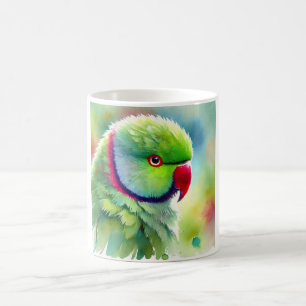 Taza De Café Rose ringed Parakeet 110924AREF148 - Watercolor