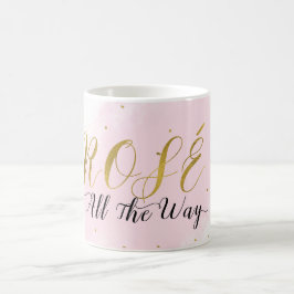 Taza De Café Rosé Todo el Camino Vino Rosa y Dorado Glamour Mod