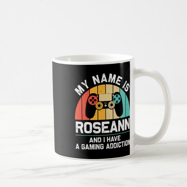 Taza De Café Roseann Gift Name Personalized Funny Gaming Geek B (Derecha)