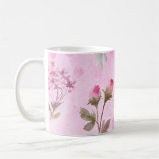 Taza De Café Rosebuds, puntos de polka: floral de verano.