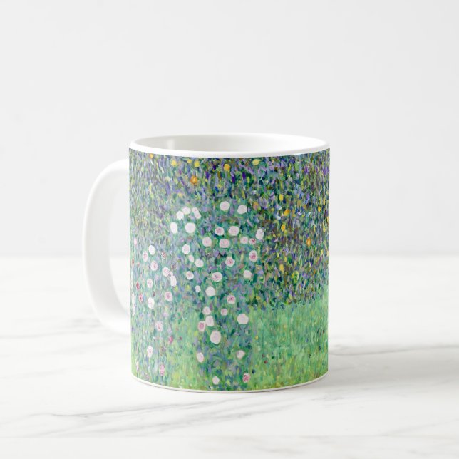 Taza De Café Rosebushes Bajo Los Árboles, Gustav Klimt (Anverso izquierdo)