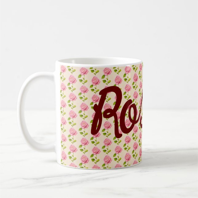 Taza De Café Rosen Muster rosa pink (Izquierda)