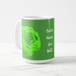 Taza De Café Rosenblüte in Grün, 3D-Optik -