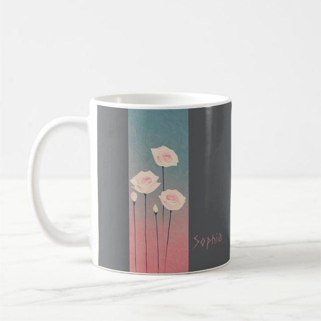 Taza De Café Roses, personalized (Izquierda)