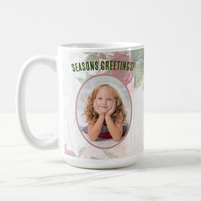 Taza De Café Roses rojas con problemas escribiendo en papel (Izquierda)