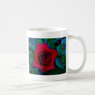Taza De Café Roses rojos con tonos azules
