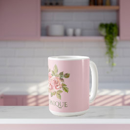 Taza De Café Roses rosadas de bonito personalizadas