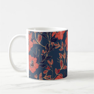 Taza De Café Roses Roses Roses Peonies Fondo oscuro