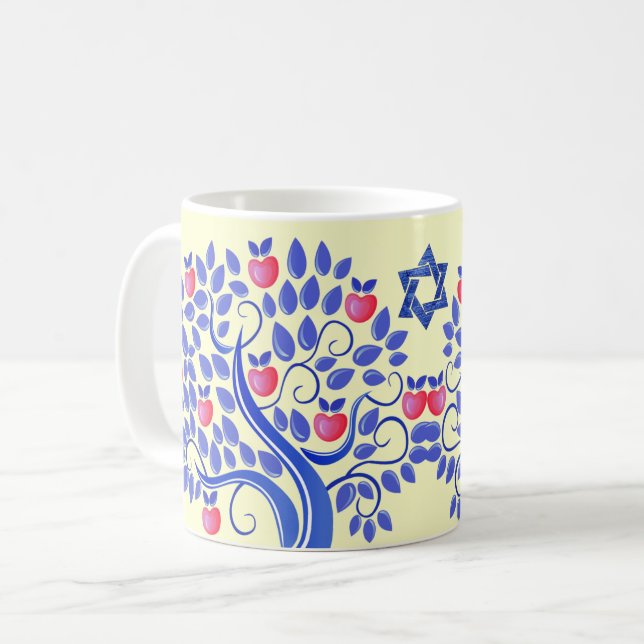 Taza De Café Rosh Hashanah | Regalo de Año Nuevo judío (Anverso izquierdo)