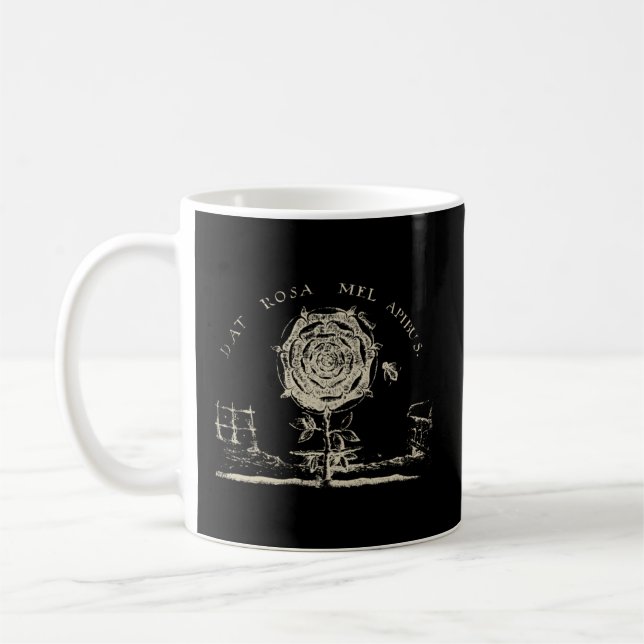 Taza De Café Rosicrucian Emblem Dat Rosa Mel Apibus Hermetic (Izquierda)