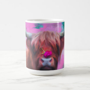 Taza De Café "Rosie de las Tierras Altas" – Retrato de Vaca de 