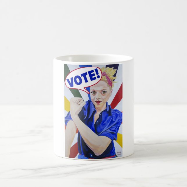 Taza De Café Rosie del arcoiris voto (Centro)