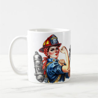 Taza De Café Rosie, la mujer bombera del Riveter