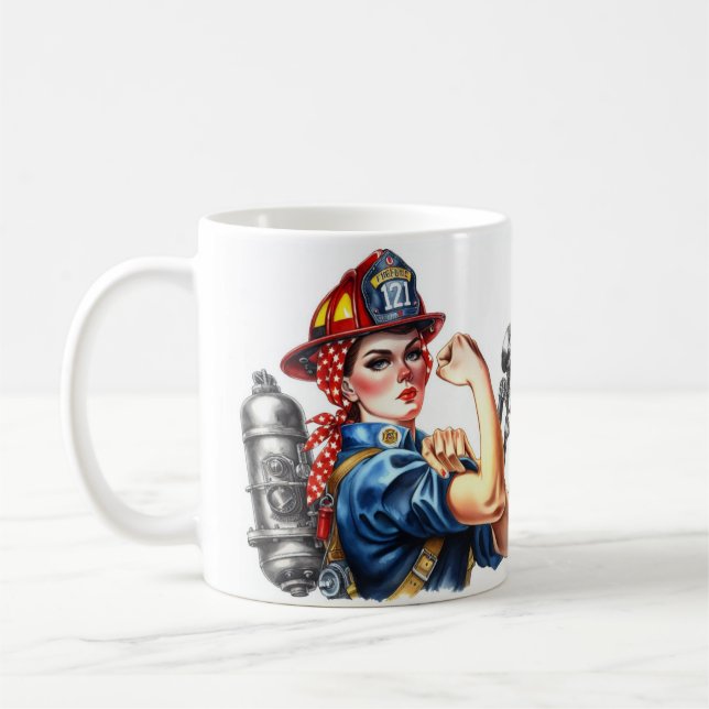 Taza De Café Rosie, la mujer bombera del Riveter (Izquierda)