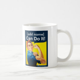 Taza De Café Rosie personalizado el remachador "puede hacerlo!"