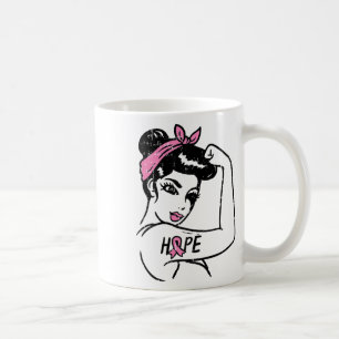 Taza De Café Rosie Riveter Esperanza en la lucha contra el cánc