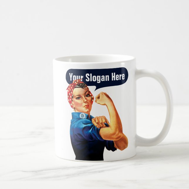 Taza De Café Rosie The Riveter - Añade tu propio lema Personali (Derecha)