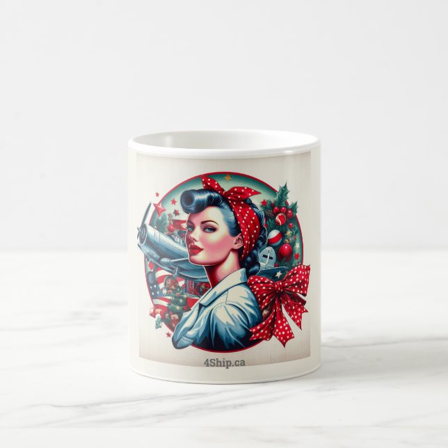 Taza De Café Rosie the Riveter Pin-up Chica Mug (Centro)