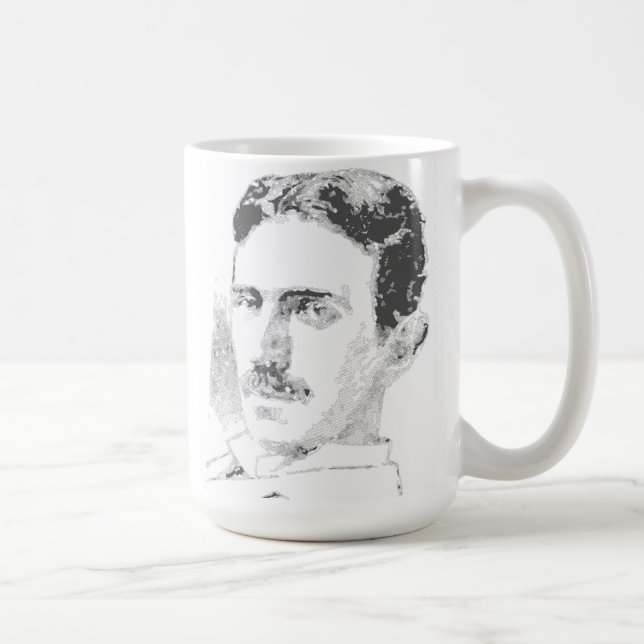 Taza De Café Rostro de Nikola Tesla (Derecha)
