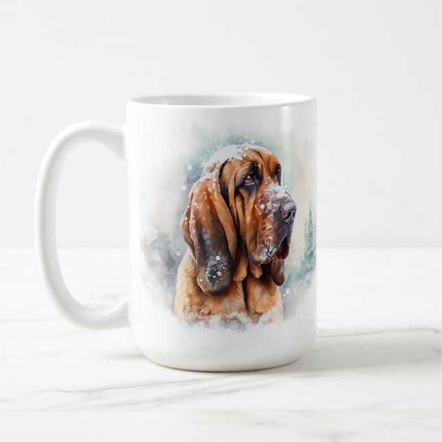 TAZA DE CAFÉ ROSTRO DE PERRO DE INVIERNO NOCTURNO (Izquierda)