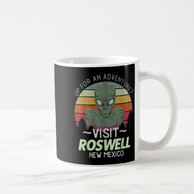 Taza De Café Roswell New Mexico Alien Head Funny Souvenir Quote (Derecha)