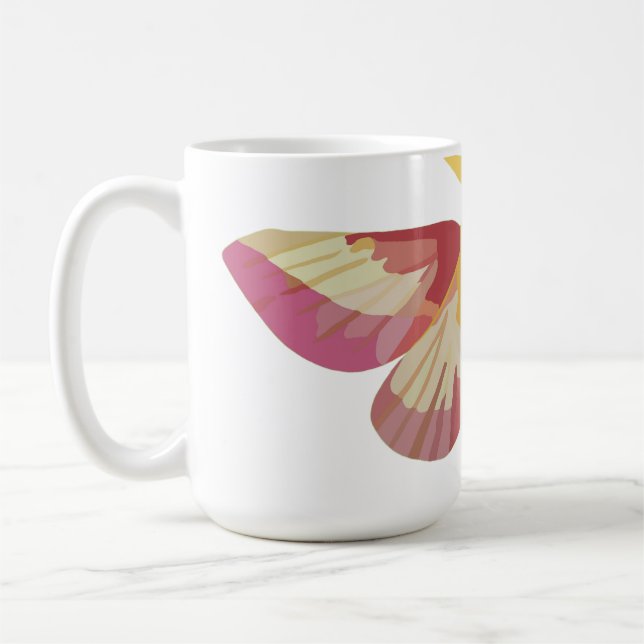 Taza De Café Rosy Maple Moth Sticker (Izquierda)